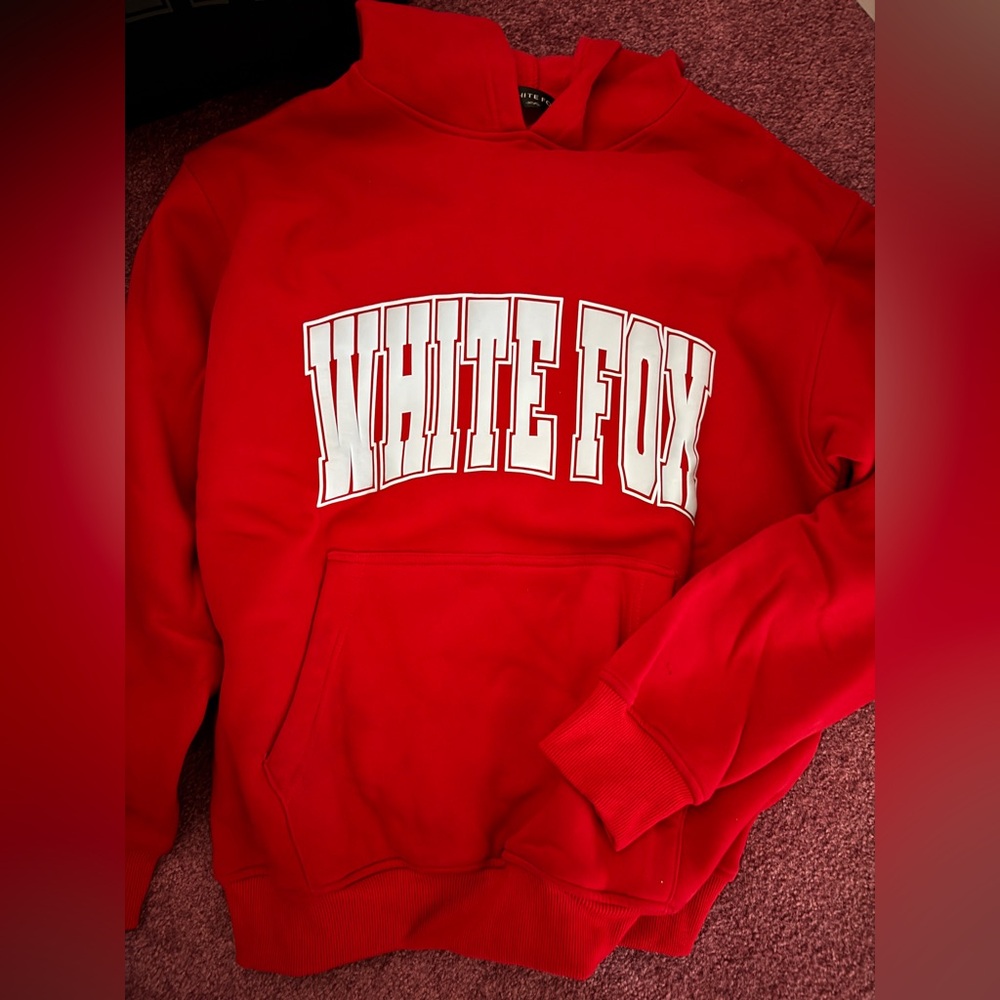 White fox red hoodie